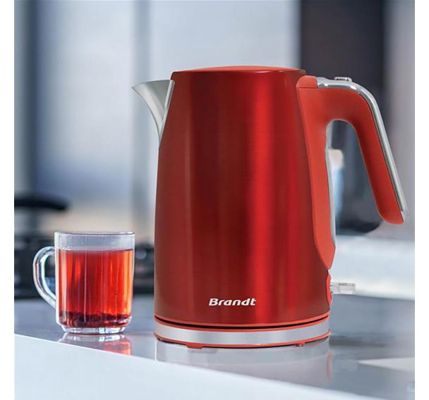 Bouilloire sans fil 1.7l 2200w rouge/inox - Brandt - BO1703R