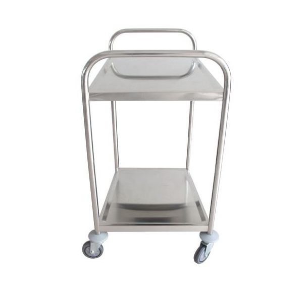 Chariot en inox KM, arceau rabattable, 100kg, 880x500 mm, 4 roulettes  pivotantes, frein