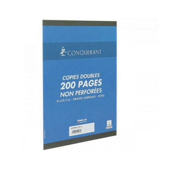 CONQUERANT Feuilles Simples A4 Grands Carreaux Seyès 100 Pages Sous Film  Bleues,Copies simples & doubles