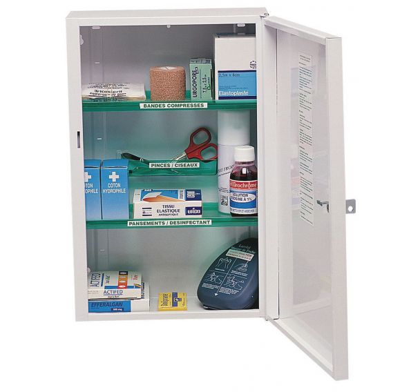 Grande armoire à pharmacie ROSSIGNOL 2 portes modèle avec kit de base.