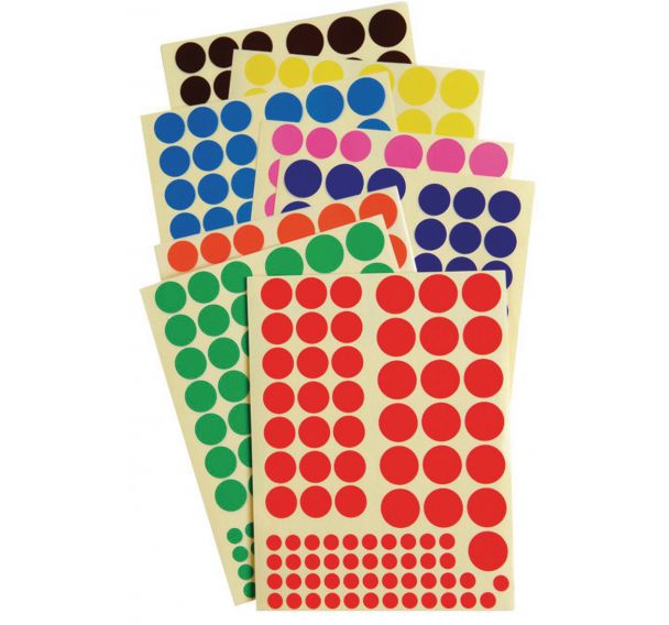 Gommettes rondes multicolore - 1,5 cm - 140 pcs - Gommette géométrique -  Creavea