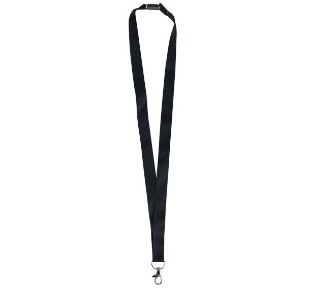 Porte badge professionnel cordon noir tour de cou avec mousqueton