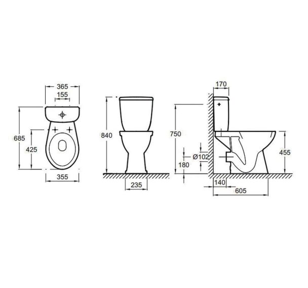 Cuvette surelevee ECO PMR blanc Manutan Collectivites