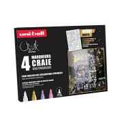 Coffret 4 marqueurs craie thème fêtes