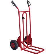 Diable force 250 kg Rouge bavette pliante roues pneumatiques