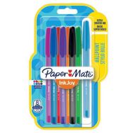 Lot de 12 stylos à bille Inkjoy capuchonnés assortis