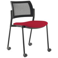 Lot de 3 chaises réunion Kyos pied noir à roulettes