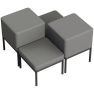 Pack 4 poufs Lotua enduit PVC Ginkgo _ Sokoa