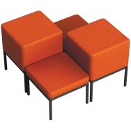 Pack 4 poufs Lotua tissu 100% polyester _ Sokoa