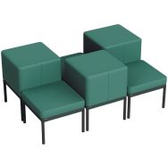 Pack 6 poufs Lotua tissu enduit PVC Ginkgo _ Sokoa