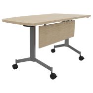 Table Eureka abattante angle droit intégré 150x70 cm + voile de fond - Buronomic