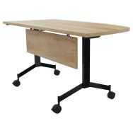 Table Eureka abattante angle gauche intégré 150x70 cm + voile de fond Buronomic