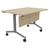 Table droite abattante Eureka profondeur 80 cm + voile de fond - Buronomic